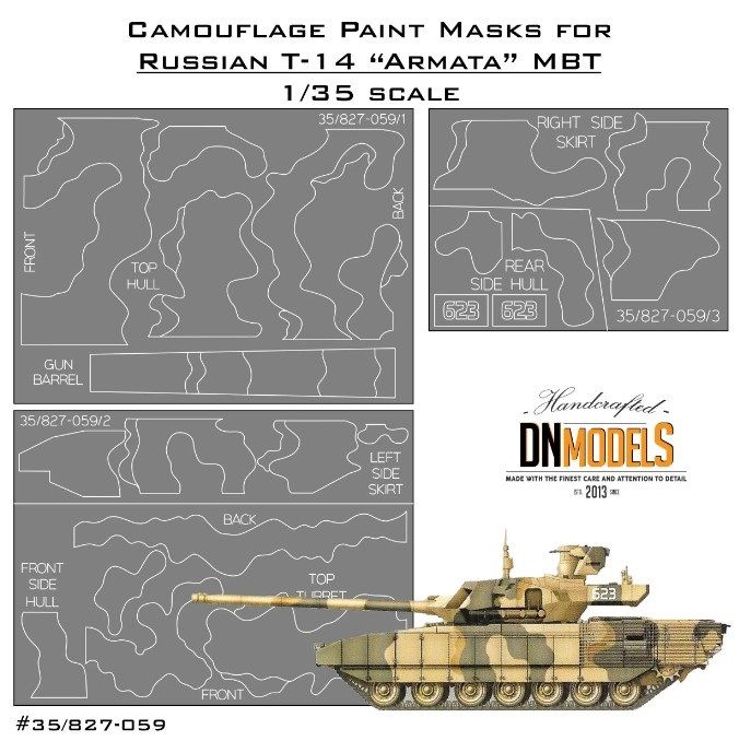 1:35 Camouflage Paint Masks For T-14 Armata MBT
