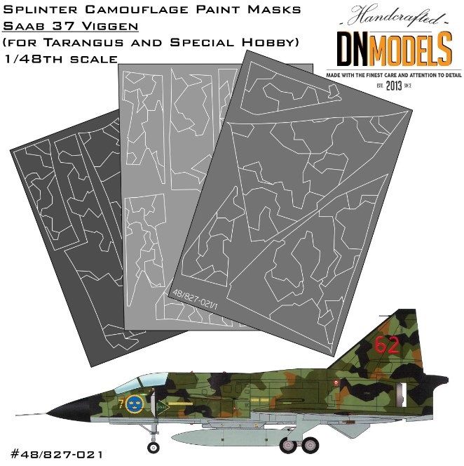 1:48 Splinter Camo Paint Mask Set Saab 37 Viggen