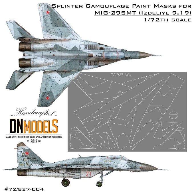 1:72 Splinter Camouflage Paint Masks For MiG-29SMT (9-19)