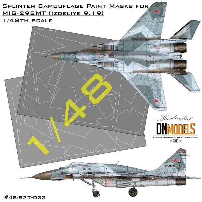 1:48 Splinter Camouflage Paint Masks For MiG-29SMT (9-19)