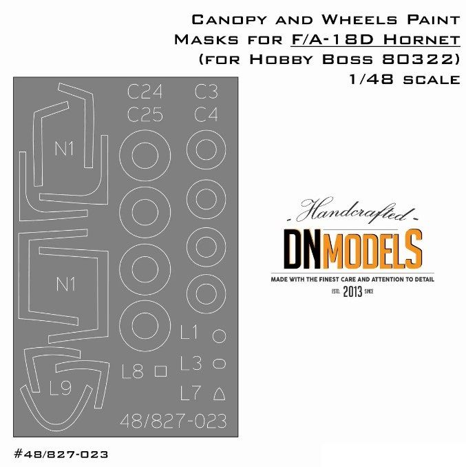 1:48 Canopy And Wheels Paint Masks For F/A-18D Hornet (For Hobby Boss)