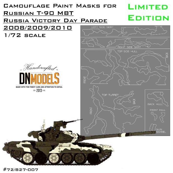 1:72 T-90A Victory Day Parade Camo Limited Edition Paint Masks Set