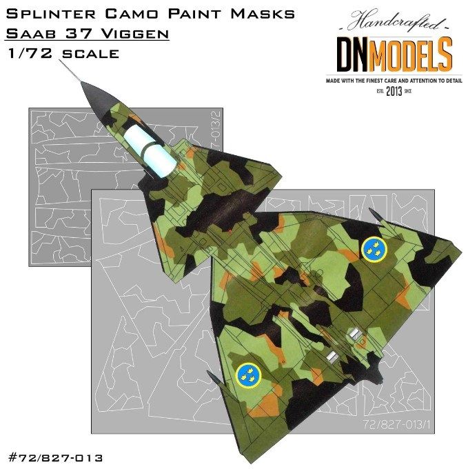 1:72 Splinter Camo Paint Masks For Saab Viggen