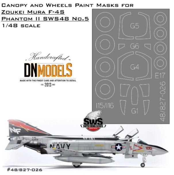 1:48 Canopy And Wheels Paint Masks For F-4S Phantom II Zoukei-Mura SWS No.5