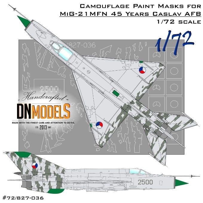 1:72 MiG-21MFN Caslav Air Base Czech Tiger Camouflage Paint Masks