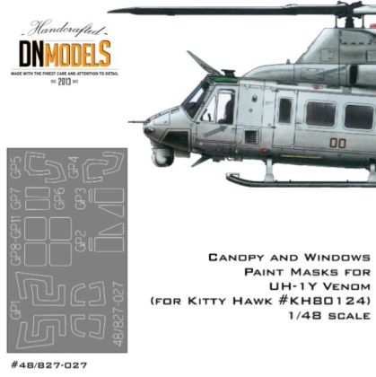1:48 Paint Masks For UH-1Y Venom Helicopter - Canopy And Windows