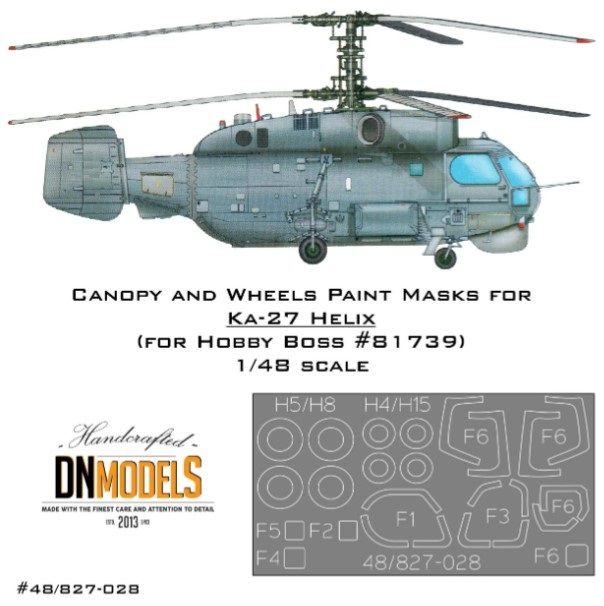 1:48 Paint Masks For Ka-27 Helix Helicopter - Canopy, Windows And Wheels