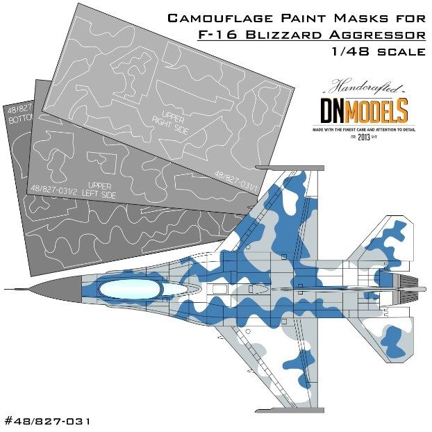 1:48 Camouflage Paint Masks For F-16 Blizzard Aggressor