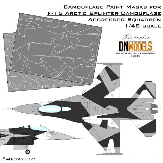 1:48 Camouflage Paint Masks For F-16 Arctic Splinter Aggressor