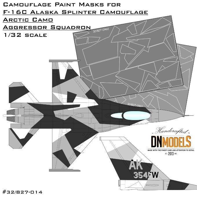 1:32 Camouflage Paint Masks For F-16C Alaska Arctic Splinter Aggressor