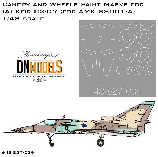1:48 IAI Kfir C2/C7 Canopy And Wheels Paint Masks (For AMK 88001-A)