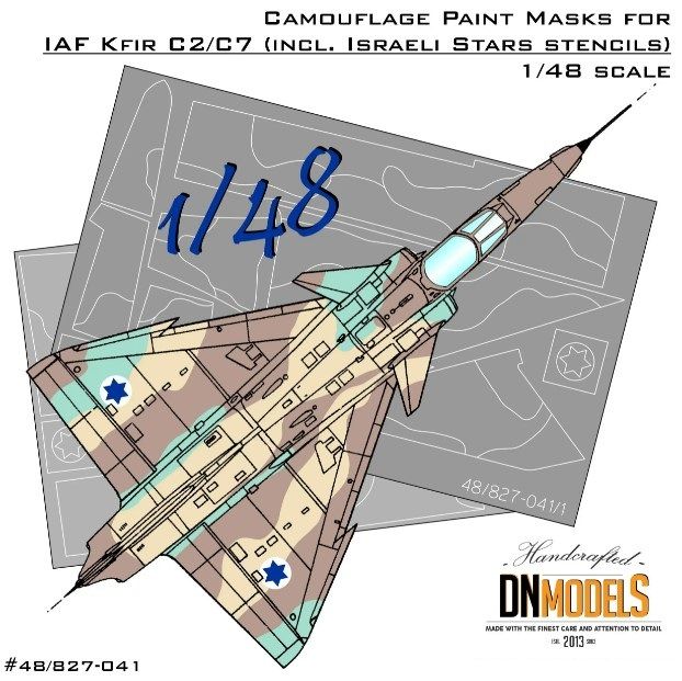 1:48 IAI Kfir C2/C7 Camouflage Paint Masks And Israeli Stars Stencils