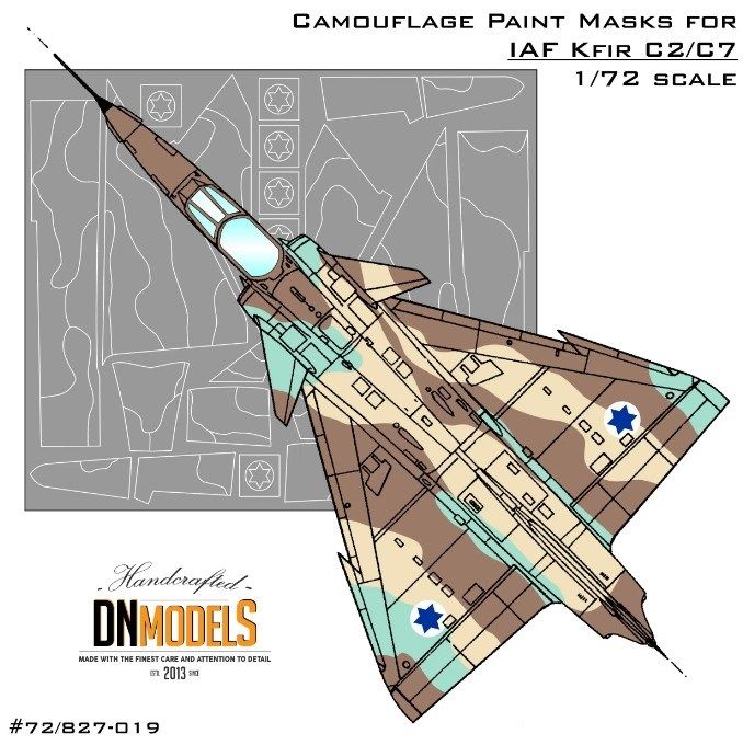 1:72 IAI Kfir C2/C7 Camouflage Paint Masks And Israeli Stars Stencils