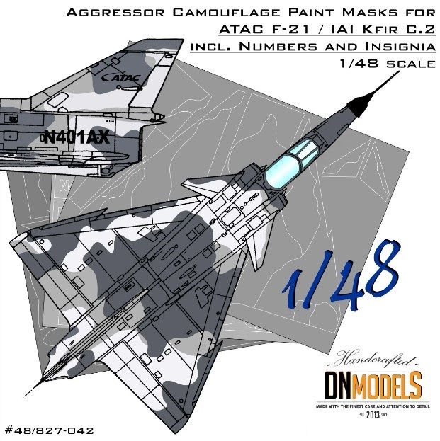 1:48 ATAC Aggresssor F-21/Kfir C.2 Camouflage Paint Masks With Numbers And Insignia