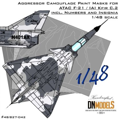 1:48 ATAC Aggresssor F-21/Kfir C.2 Camouflage Paint Masks With Numbers And Insignia