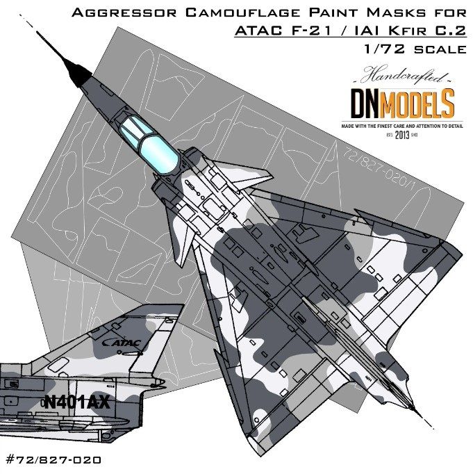 1:72 Aggressor Camouflage Paint Masks For ATAC F-21/IAI Kfir C2