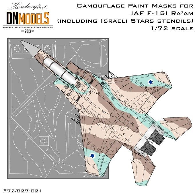 1:72 Camouflage Paint Masks And Star Stencils For IAF F-15i Ra'am (For G.W.H)