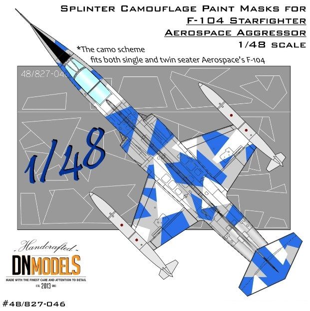 1:48 Splinter Camouflage Paint Masks For F-104 Starfighter Aerospace Aggressor