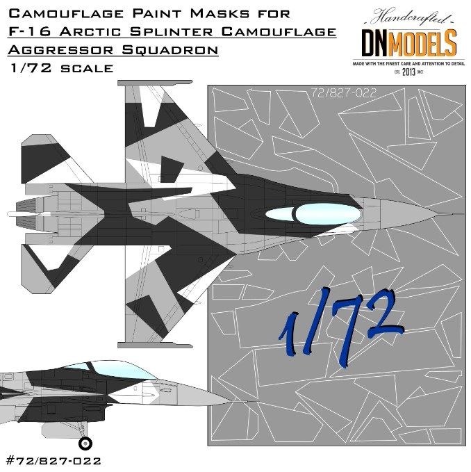 1:72 Camouflage Paint Masks For F-16C Alaska Arctic Splinter Aggressor