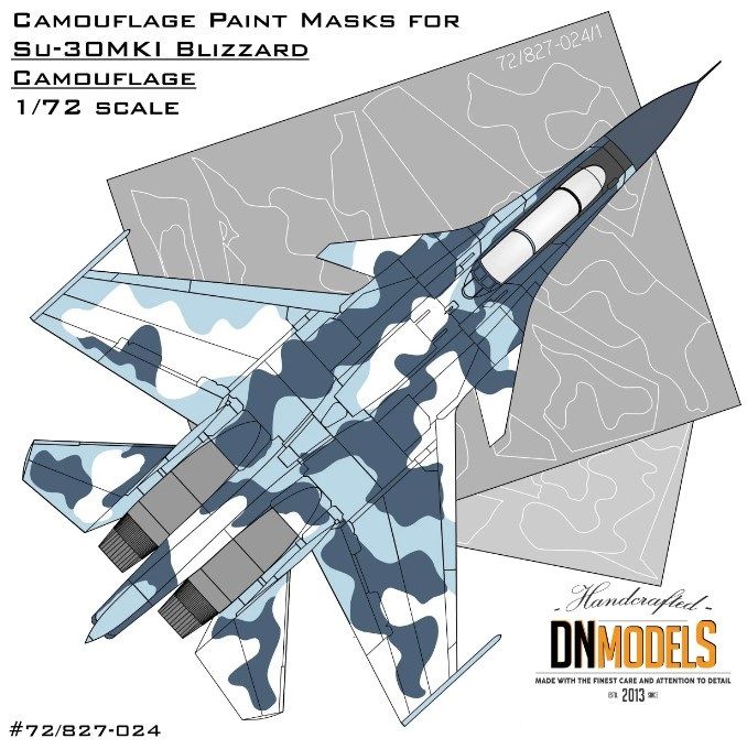 1:72 Camouflage Paint Masks For Su-30MKI Blizzard Flanker