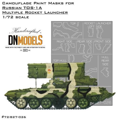 1:72 TOS-1A Multiple Rocket Launcher Camouflage Paint Mask Set