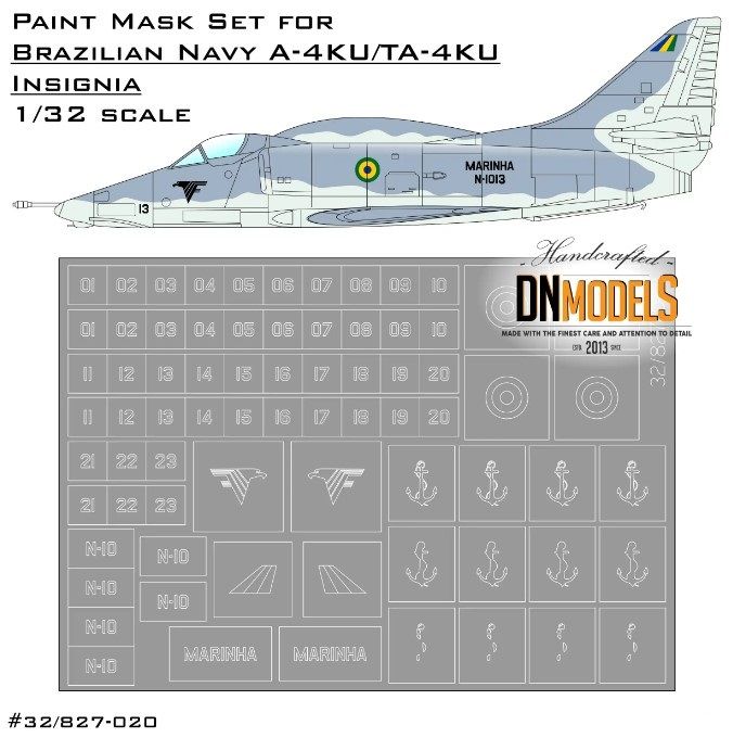 1:32 Brazillian MARINHA A-4KU/TA-4KU Skyhawk Insignia And Numbers Paint Mask Set