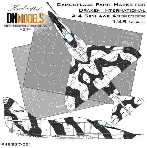 1:48 Draken International A-4 Skyhawk Aggressor Camouflage Paint Mask Set