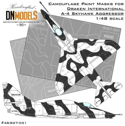 1:48 Draken International A-4 Skyhawk Aggressor Camouflage Paint Mask Set