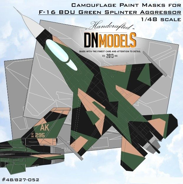 1:48 Camouflage Paint Masks For F-16C BDU Green Splinter Aggressor