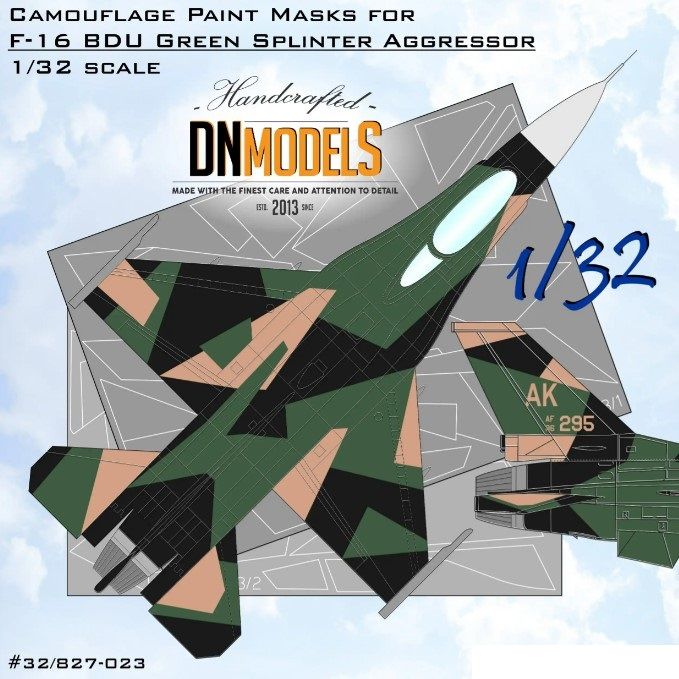 1:32 Camouflage Paint Masks For F-16C BDU Green Splinter Aggressor