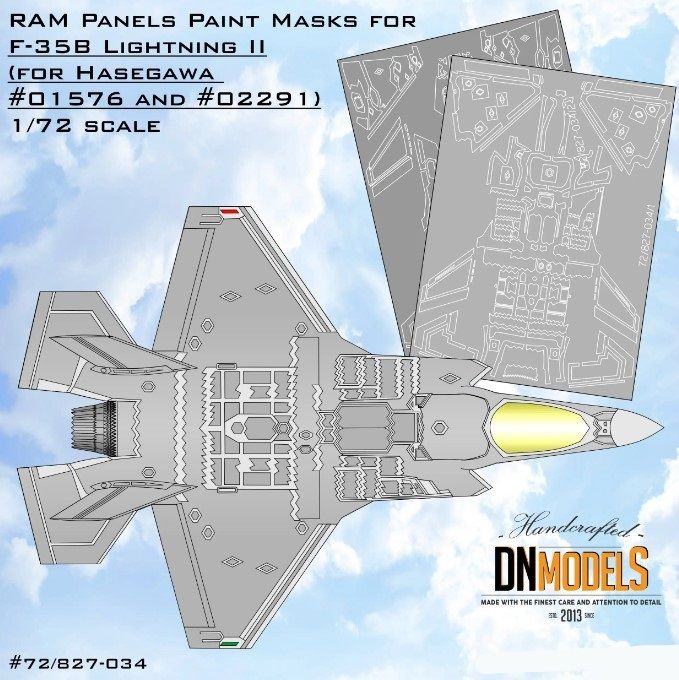1:72 RAM Panels Paint Mask Set For F-35B Lightning II For Hasegawa