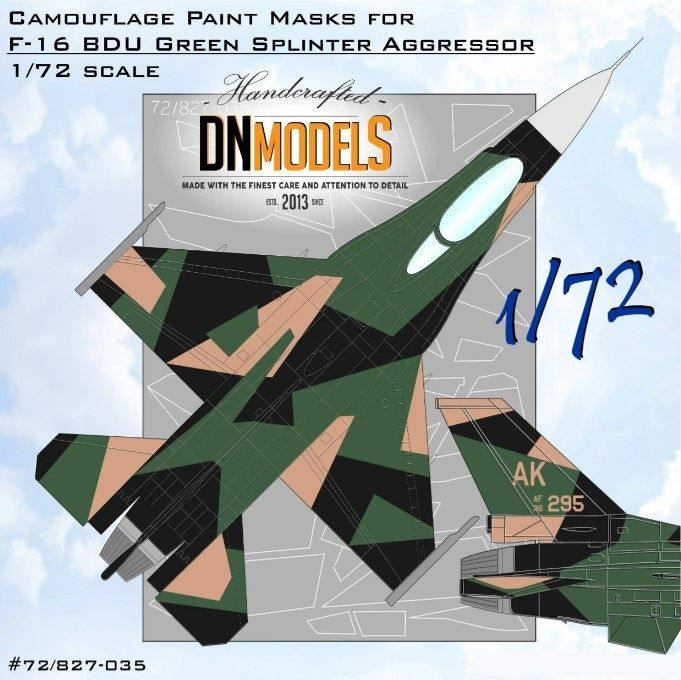 1:72 Camouflage Paint Masks For F-16C BDU Green Splinter Aggressor
