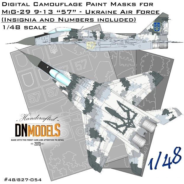1:48 Ghost of Kyiv MiG-29 9-13 Fulcrum-C Ukrainian Digital Camo Paint Mask Set