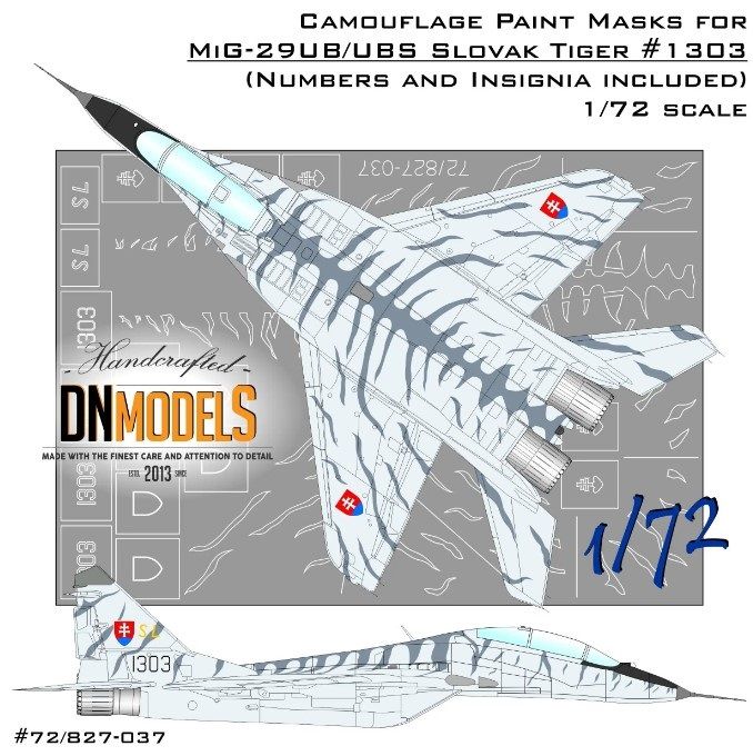 1:72 Tiger Camo MiG-29UB/UBS Fulcrum-B Slovak Air Force Paint Mask Set