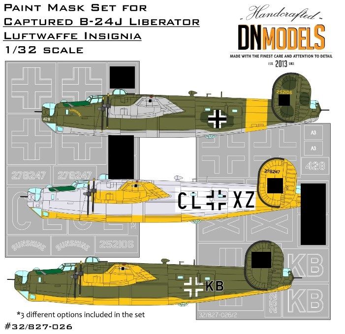 1:32 Captured B-24 Liberators Luftwaffe Insignia Paint Mask Set