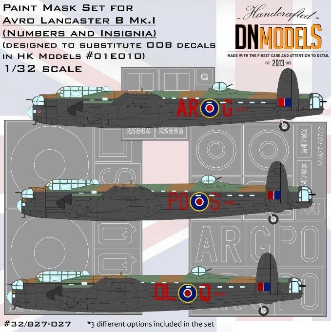 1:32 Avro Lancaster B Mk.I Insignia And Numbers Paint Mask Set