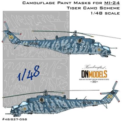 1:48 Mil Mi-24 Hind Attack Helicopter Tiger Camo Paint Mask Set