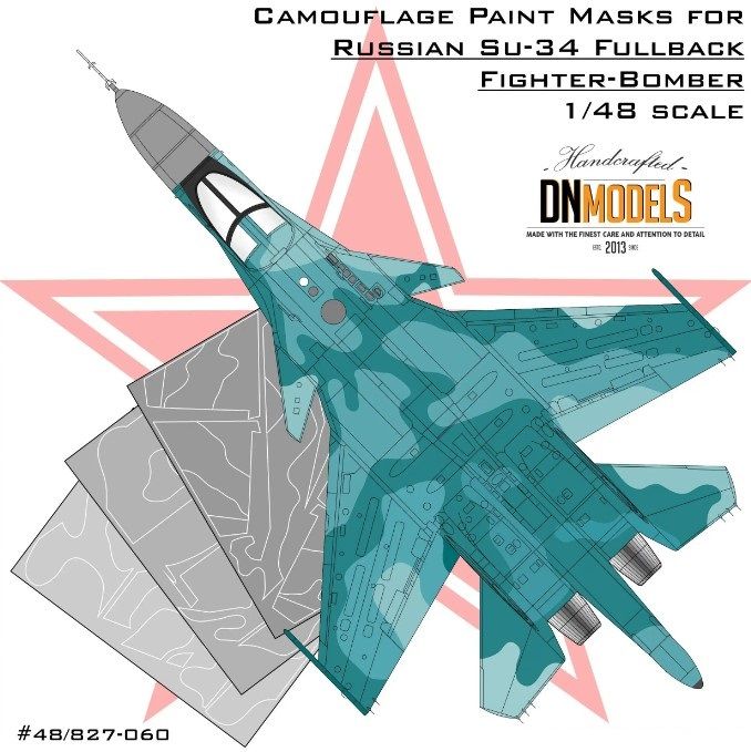 1:48 Su-34 Fullback Camouflage Paint Masks Russian Fighter-Bomber