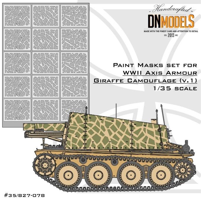 1:35 Giraffe Camouflage Paint Mask Set Ver.1 Axis WW II Armor