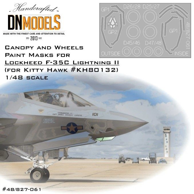 1:48 F-35C Canopy, Wheels And EOTS Paint Mask Set For Kitty Hawk Lightning II