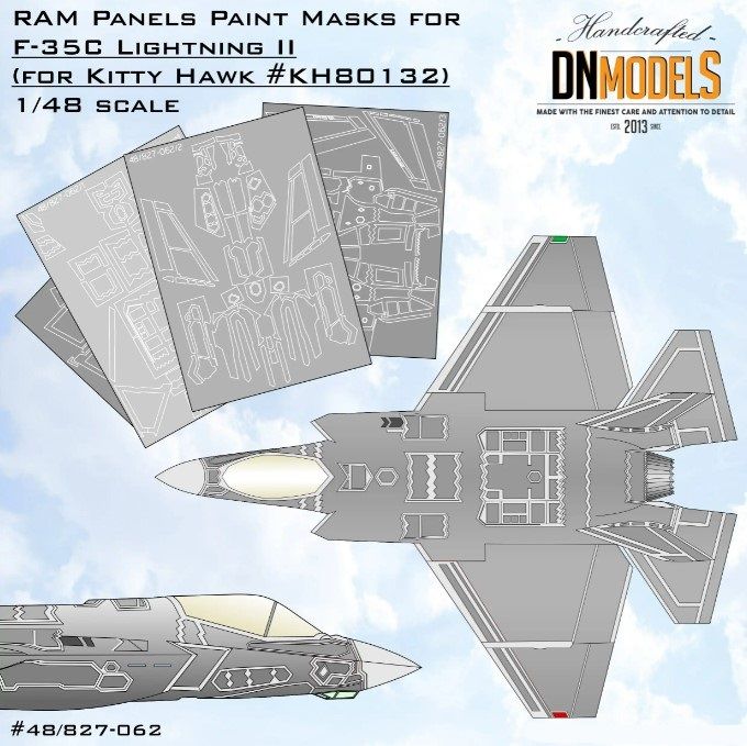 1:48 RAM Panels Paint Masks For US NAVY F-35C Lightning II By Kitty Hawk