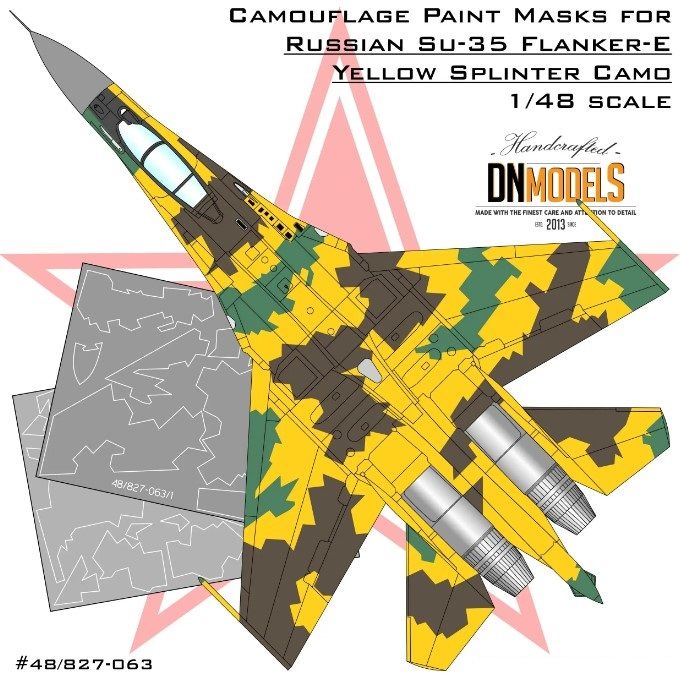 1:48 Su-35 Flanker-E Splinter Camouflage Paint Masks