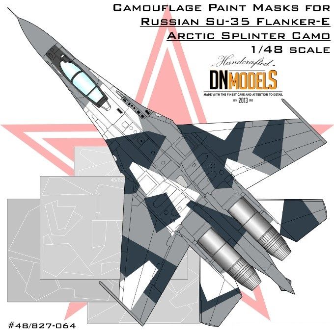 1:48 Su-35 Flanker-E Arctic Splinter Camouflage Paint Masks