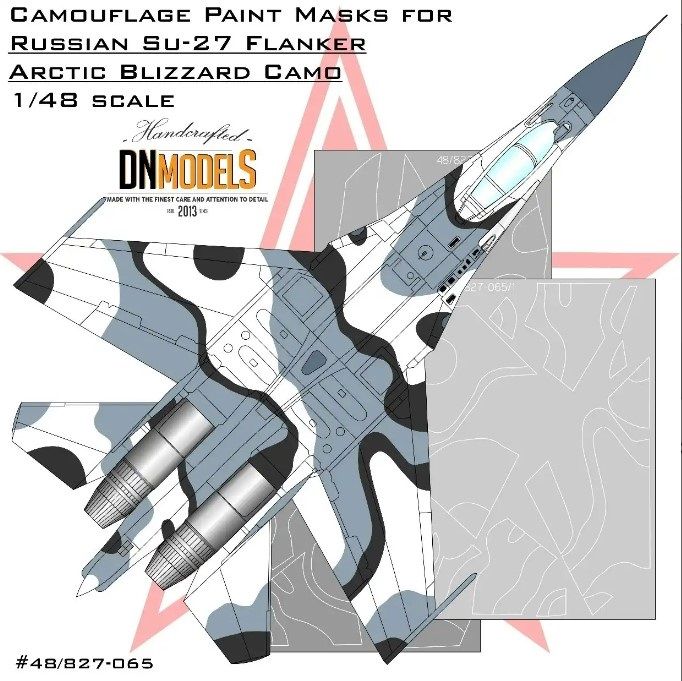 1:48 Su-27 Flanker Arctic Blizzard Camouflage Paint Masks