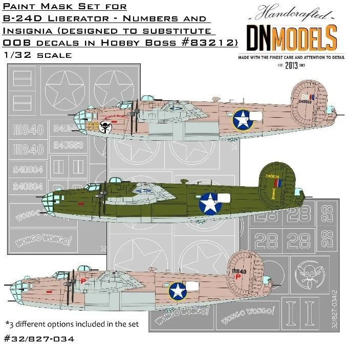 1:32 Liberator Numbers And Insignia Paint Mask Set