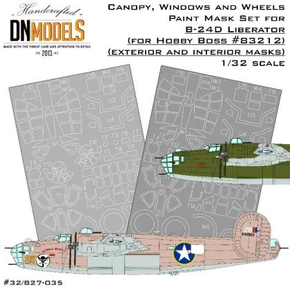 1:32 B-24D Canopy, Windows And Wheels Liberator Paint Mask Set