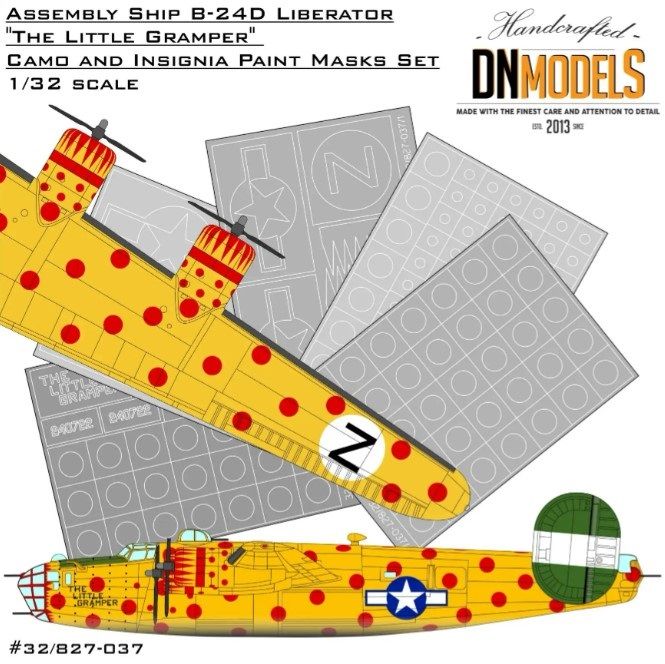 1:32 B-24D Liberator The Little Gramper Assembly Ship Camo And Insignia Paint Mask Set