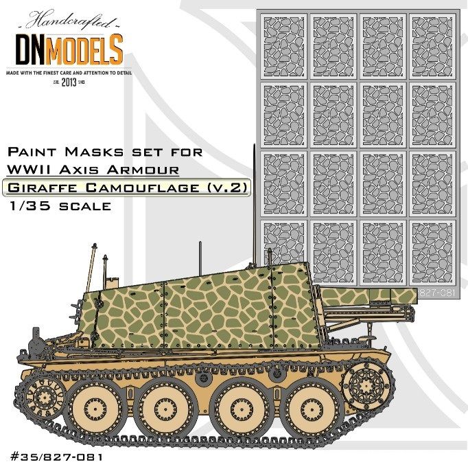 1:35 Giraffe Camouflage Paint Mask Set Ver.2 Axis WW II Armor