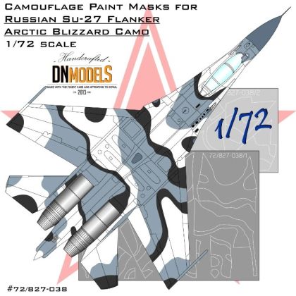 1:72 Su-27 Arctic Blizzard Flanker Camouflage Paint Masks