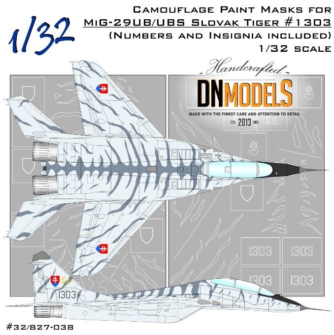 1:32 Slovak Tiger Camo MiG-29UB/UBS Fulcrum-B Paint Mask Set